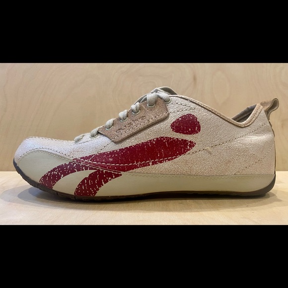 Cushe Men’s Cracked Leather BOWLER Sneaker US8 UK7 EUR41 in Off White and Red - Picture 8 of 16